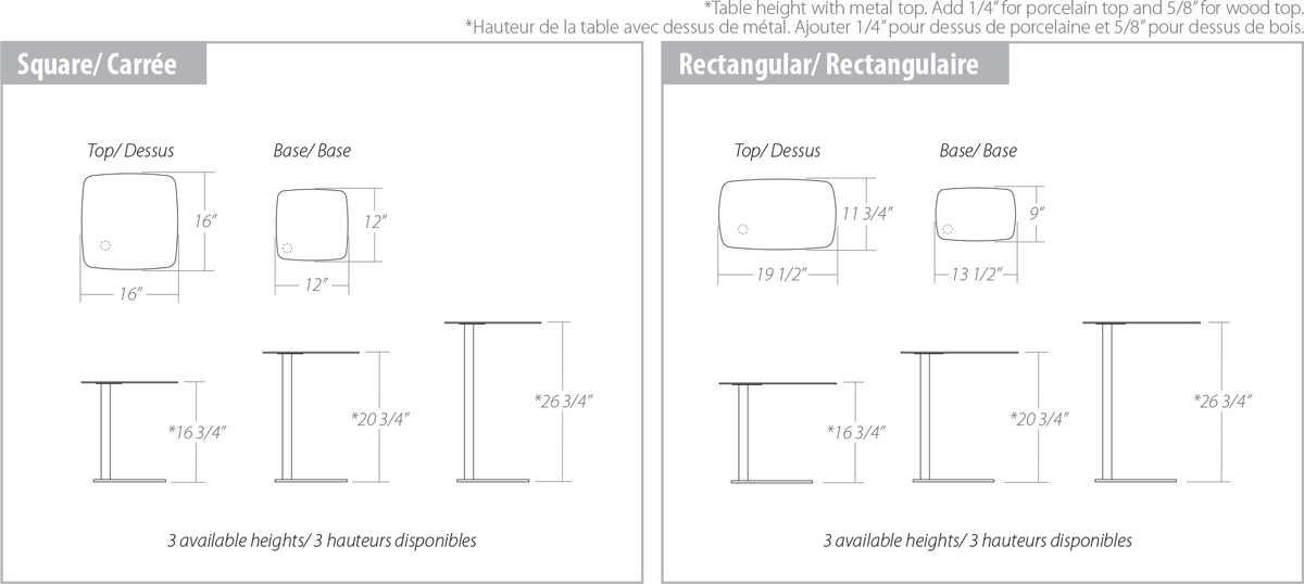 Leo Table Dimensions