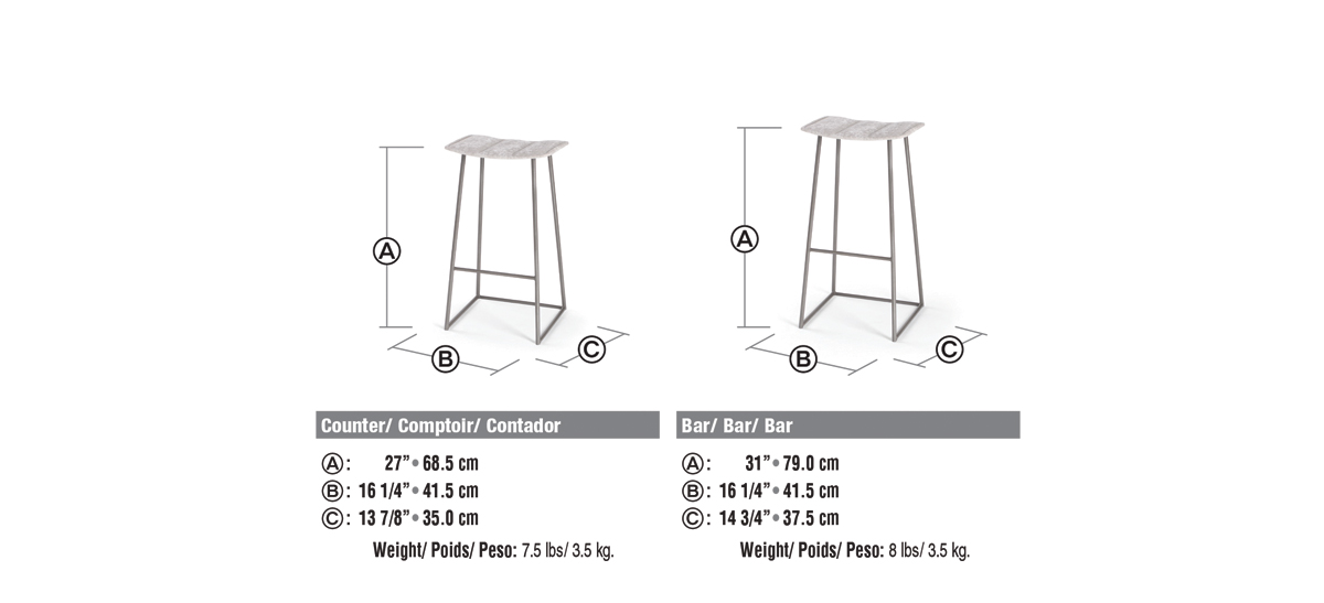 Palmo Stool Dimensions