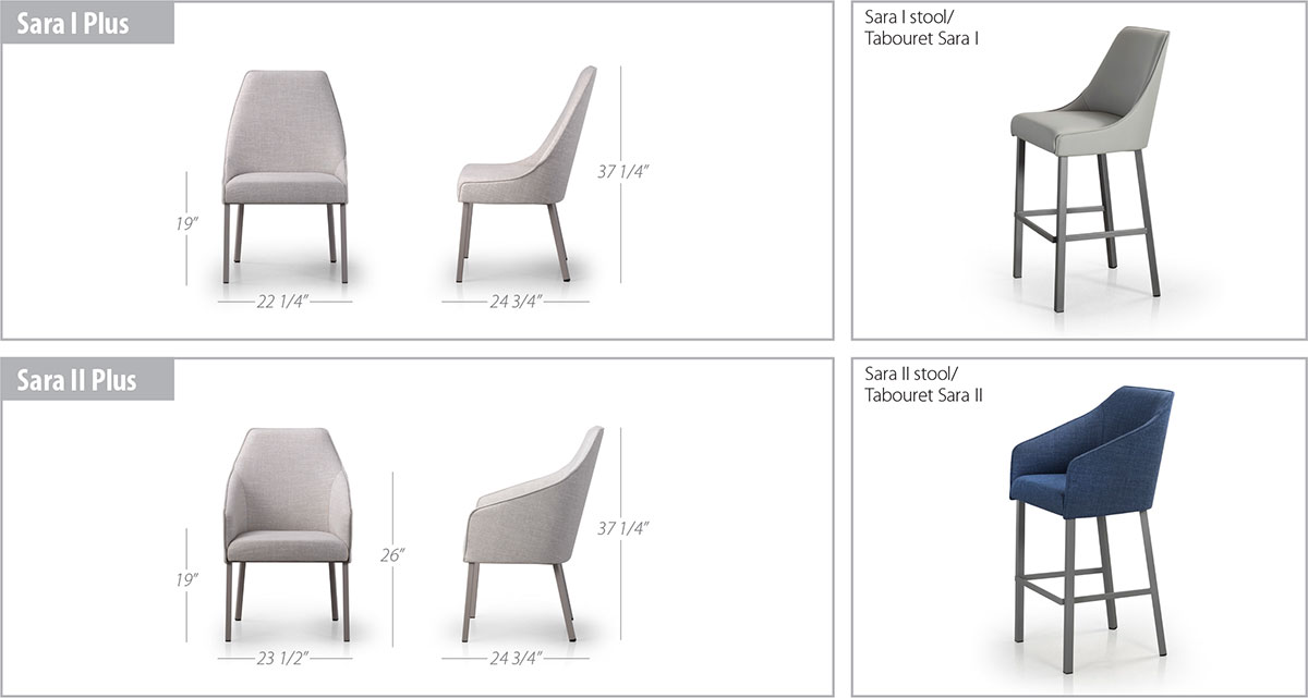 Sara II Plus Chair Dimensions