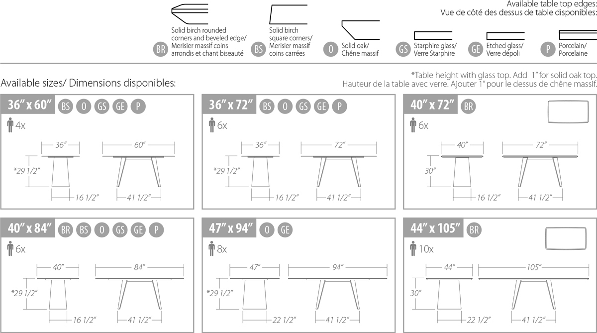 Timeless Table Dimensions