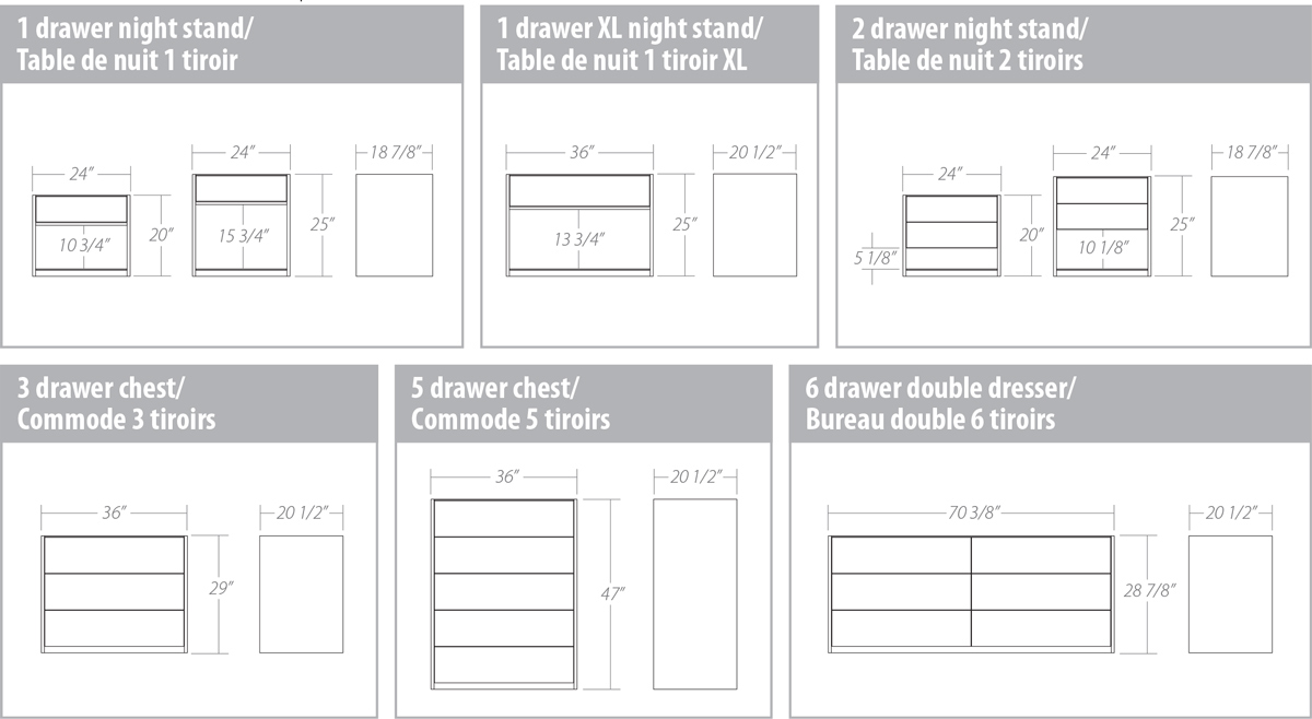 Vision Bedroom Storage Dimensions